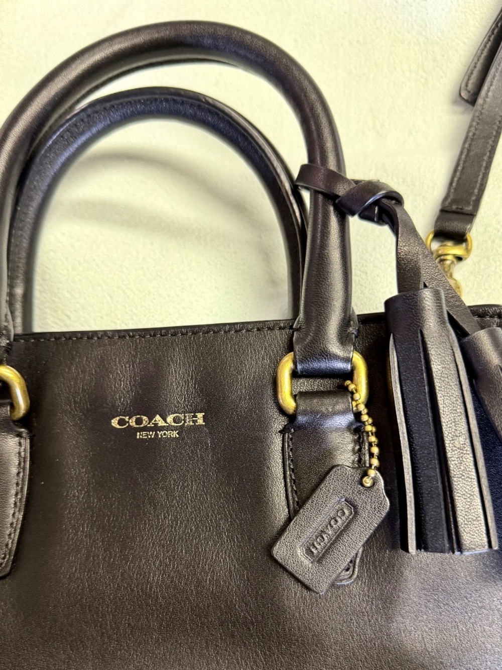 Coach Legacy Studded Mini Tanner Black Leather Crossbody Satchel Bag - Picture 10 of 13